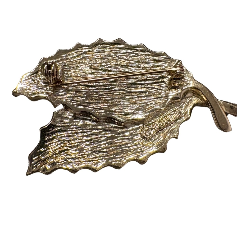 Sarah Coventry Brooch Size See Pictures Brown Leaf Retro Glamour Signed Vintage - Picture 2 of 2